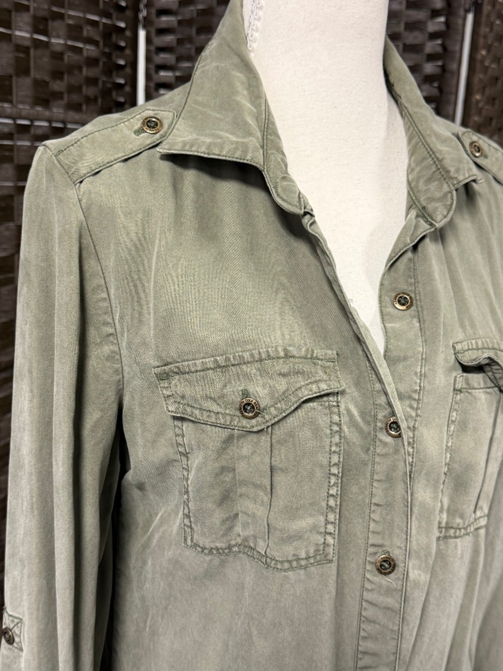 Kenneth Cole ECU Shirt Dress in Khaki Mini Size M